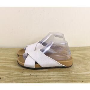 New Rothy's Sandals Womens 7 Beige Hemp Oat The Weekend Slide Shoes